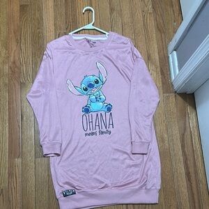 Disney Pink Stitch Ohana Nightgown Size Small